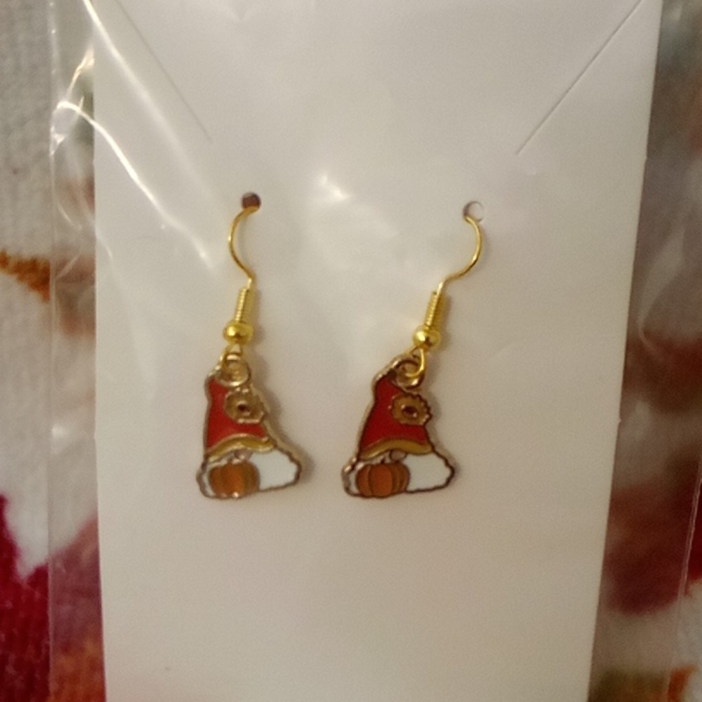 Gnomes + Pumpkin Earrings